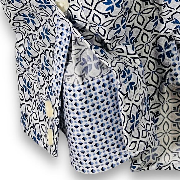 Ted Baker Blue Geometric Button Down Shirt Long Sleeve Modern Heritage XL - Picture 6 of 9
